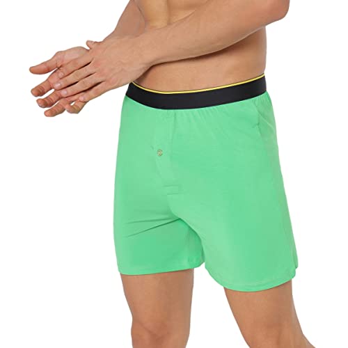 Image of Bummer Men's Modal Boxers (Pack of 1) (BOMD01L Midori Dark Green L)