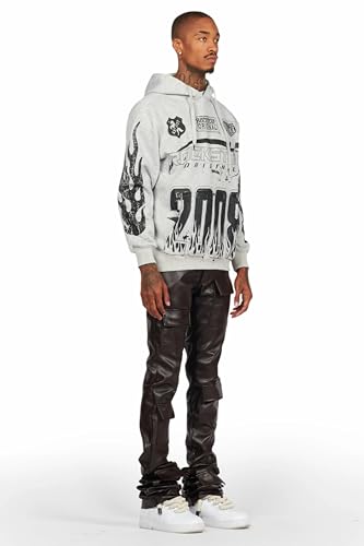 Men's Petrus PU Stacked Flare Leather Jean3