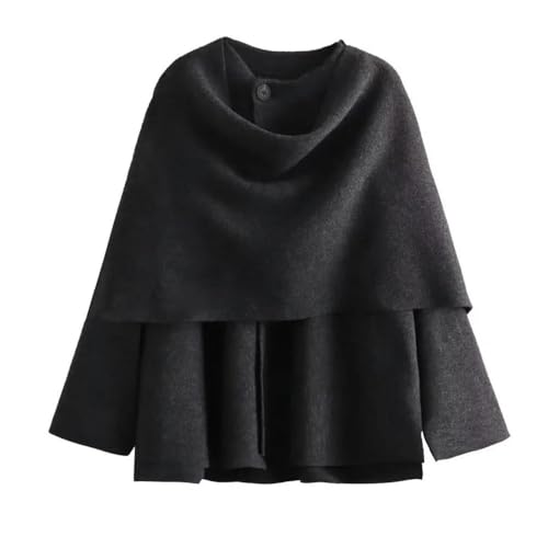 WPFDDP Manteau écharpe à Manches Longues pour Femme, Manteau irrégulier, Couleur Unie, Manteau Chaud pour Femme, Automne et Hiver, Bureau Quotidien