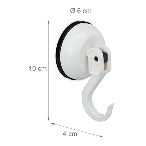 Relaxdays Ganci a Ventosa Forte, Set 4 Appendi