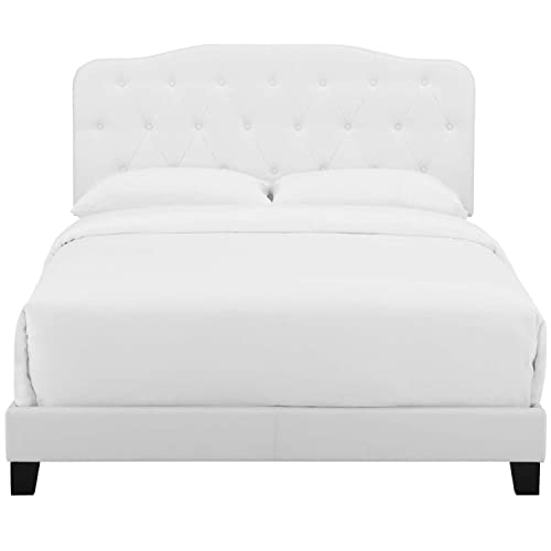 Amelia Twin Faux Leather Bed In White #TOP4
