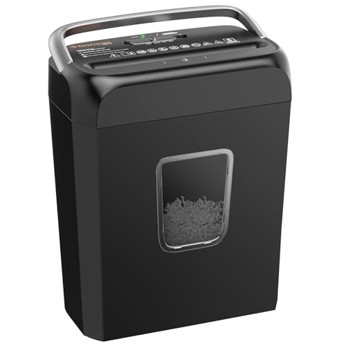 Bonsaii Shredders for Home Use, 3.4 Gal Wastebasket, 6-Sheet Cross-Cut...