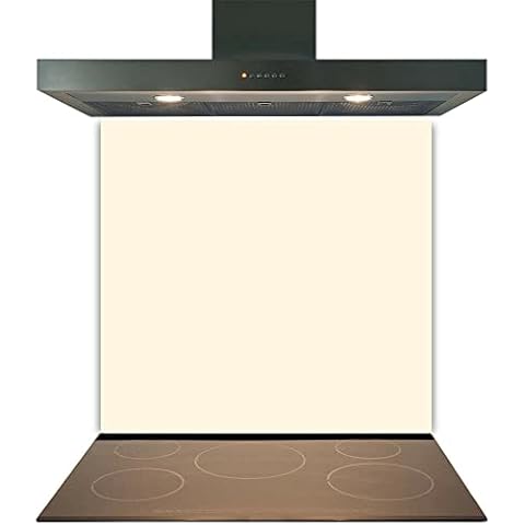 Cream Kitchen Glass Splashback Toughened Tile Cooker Panel Any Size Cover