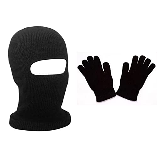 Gorro Touca Ninja Lã Unissex Proteção Térmica Resistente Balaclava Frio Inverno com luva Motoboy (1