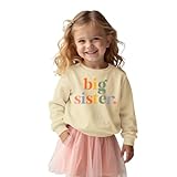 Große Schwester Sweatshirt Big Sister Pullover Baby Mädchen Outfits Geschwister Kleidung Neugeborenen Pulli Schwesterchen Autumns Winter Sweater Kinder Rundhals Langarmshirt(Apricot,2-3Jahre)