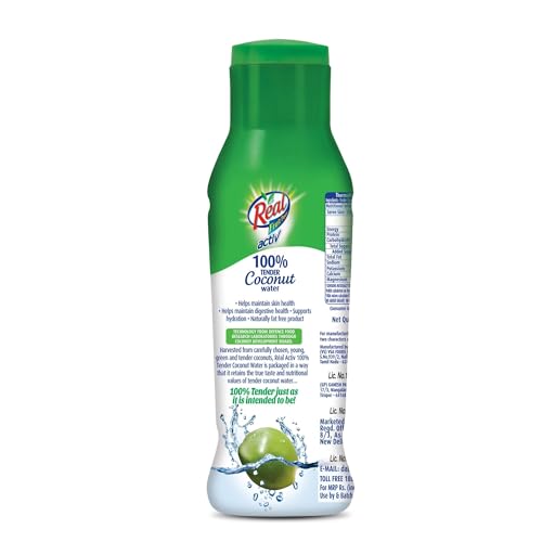 Image of DABUR Real Activ 100% Tender Coconut Water - No Added Sugars - 200ml (Pack of 6)