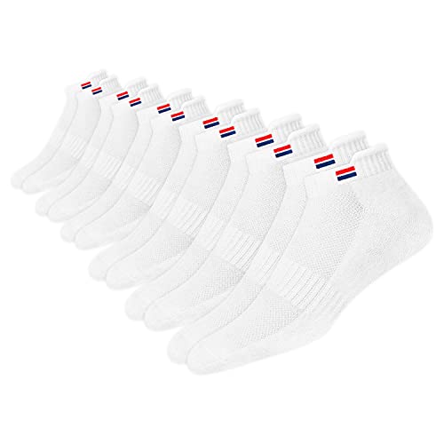 Men's Low Cut Athletic Cotton Cushion Ankle Socks with Sports Tab, Pack of 6 - Image 4