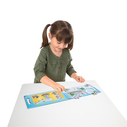 Image of Melissa & Doug Take-Along Magnetic Jigsaw Puzzle Set - Vehicles (2 x 15 Piece) Travel Activity Toy for Preschoolers and Kids Ages 3+
