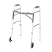 McKesson Folding Walkers with Wheels, Aluminum, 32 in to 39 in, 350 lbs Weight Capacity, 1 Count