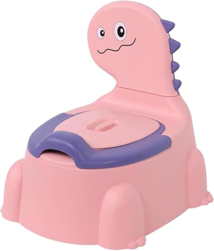 ZITIXO ベビートイレ トイレトレーニング 補助便座 恐竜 幼児 男の子 女の子 洋式トイレ しっこガード飛び散り防ぐ 滑り止め 丸洗い お尻を挟まずヒヤッとしない ポット付き 幼稚園 保育園 家庭用 おしゃれ 人気 かわいい 練習 おまる (ピンク)