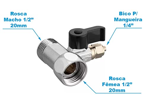 Adaptador T 1/2 x 1/4 Conexão Para Purificadores de Água Compativel Com Aparelhos Electrolux IBBL Co