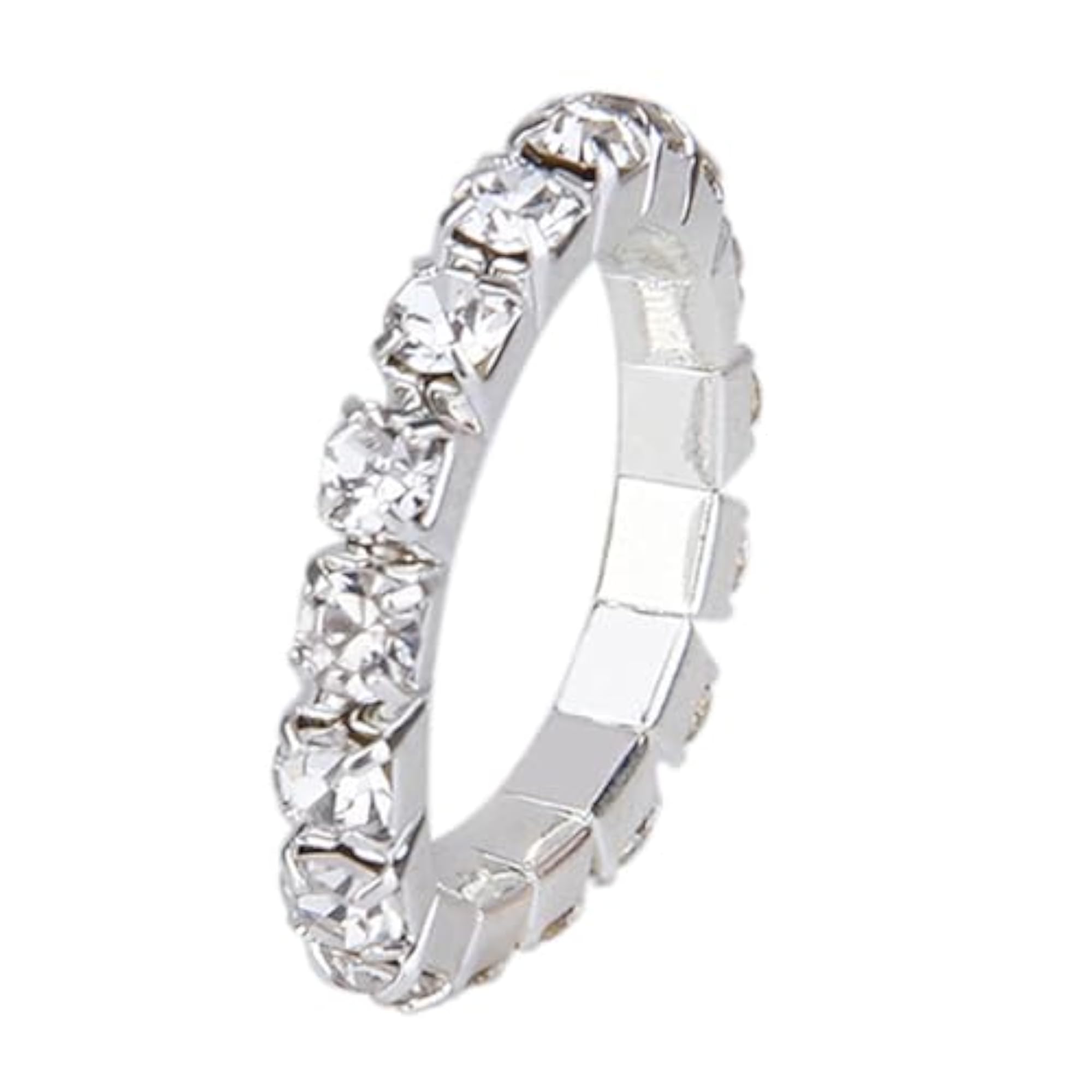 Women's Elastic Silver Tone Crystal Rhinestone Toe Ring