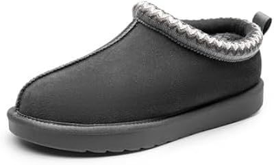 DREAM PAIRS Women's Fuzzy Cozy Indoor Slippers,Grey,5