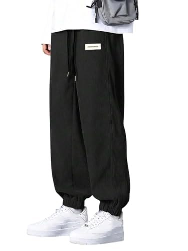 Image of KOTTY Men's Solid|Button|Wide|Loose fit|Corduroy Trousers & Pant for Men