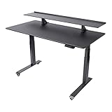Split Top Electric Stand Up Desk (Black Shelves) (60
