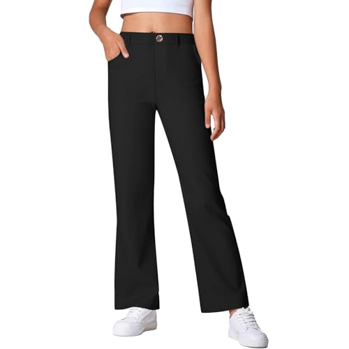Generic - Girls Straight Fit Stretch Dress Pants - Pull On Slim Fit School Uniform Pants - Best Deal on Amazon