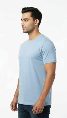 Image of Men's 100% Supima Cotton Crew Neck T-Shirt - Classic Slim Fit, Ultra-Soft Breathable Fabric, Short Sleeve Solid Tee