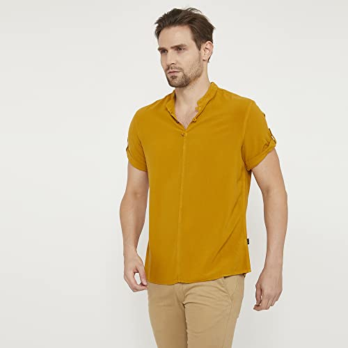 Image of Identiti Short Sleeves Solid Slim Fit 100% Viscose Casual Shirt /Kurta for Men