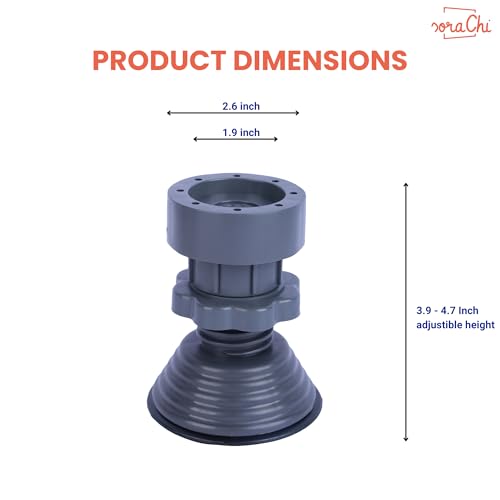 Image of SoraChi Washing Machine Stand Set of 4 Anti Vibration Pads | Elevated Plastic Feet Reduce Noise & Vibrations | Protects Against Water Damage Rust | for Front Load Top Load Semi Automatic (6.5x12.5cm)