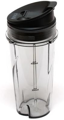 Ninja Blender Cup 16 oz Single Serve to go Taza con sorbo y tapa de sellado se adapta a QB3000SS y Ninja 2 en 1 QB3000 QB3004 QB3005
