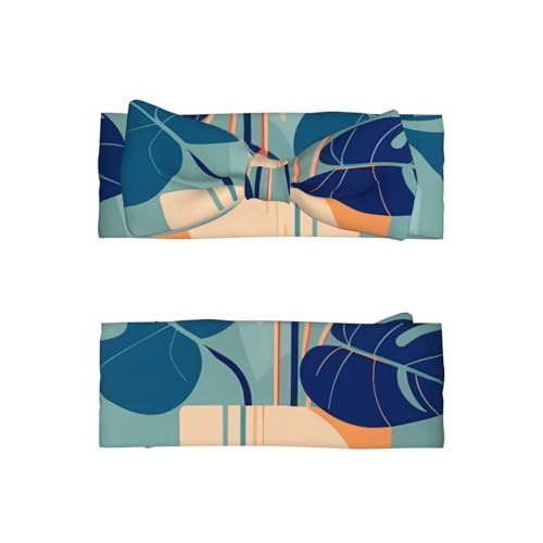 Blue Orange Turtleback Bamboo Baby Bow Headband. Comfortable baby headband, suitable for daily wear and photo props.2