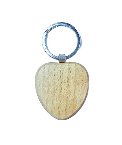 Image of Empty Wooden Keychains, Laser Engravable, Printable & Writable, Pack of 10 Assorted Shapes, 5cm x 3cm