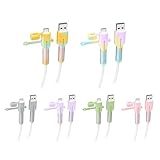 Silicone Charger Cable Protectors Compatible, 6 Sets Data Cable Protector Cover, Cord Organizer & Dustproof (Type C to USB)
