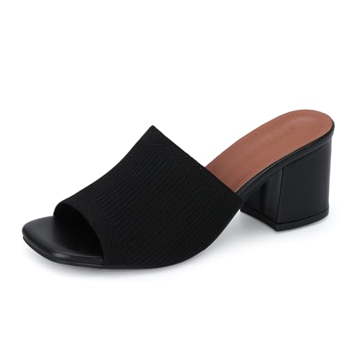 Mules à talons en tricot Fecialy au design minimaliste épuré