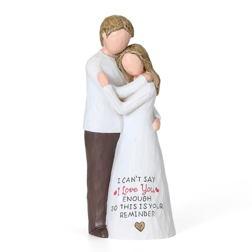 Veroola Love Figurines Romantic Gifts for Her, Hand Painted Sweet Loving Together Couple Sculpture Statue, Best Gifts for Valentine's Day Anniversary Weddings Birthday. - image 1