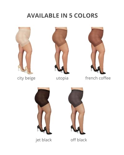 Image of MeMoi Plus Size Curvy Ultra Sheer Control Top Pantyhose