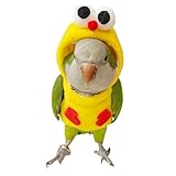 Bird Costume Bird Diaper Flight Suit Chicken Shaped Bird Clothes Cosplay Photo Prop for Parrots Parakeet Cockatiel Sun Conure, Bird Hoodie Small Animals Apparel (with Diaper,Green Quaker)