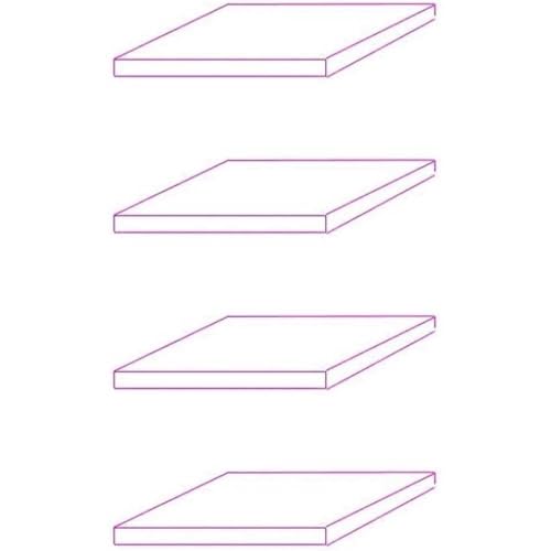 K-Möbel Ensemble de 4 étagères en Verre ESG - Ensemble d'extension pour vitrine en Verre 1083AL