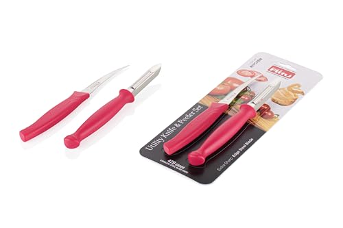 Image of Ritu Stainless Steel 420 Grade | Laser Kitchen Knife & Peeler Set of 2 Pcs | Sharp Blades for Peeling and Slicing Vegetables & Fruits | Ergonomic Handles | Durable & Versatile Kitchen Tools