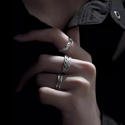 Zaky One P. Ringe Anime Style Trafalgar R. Verstellbarer Band Ring Strohhut Luffy Ring Cosplay Zubehör Set mit Charakter Aufkleber 14 Stück