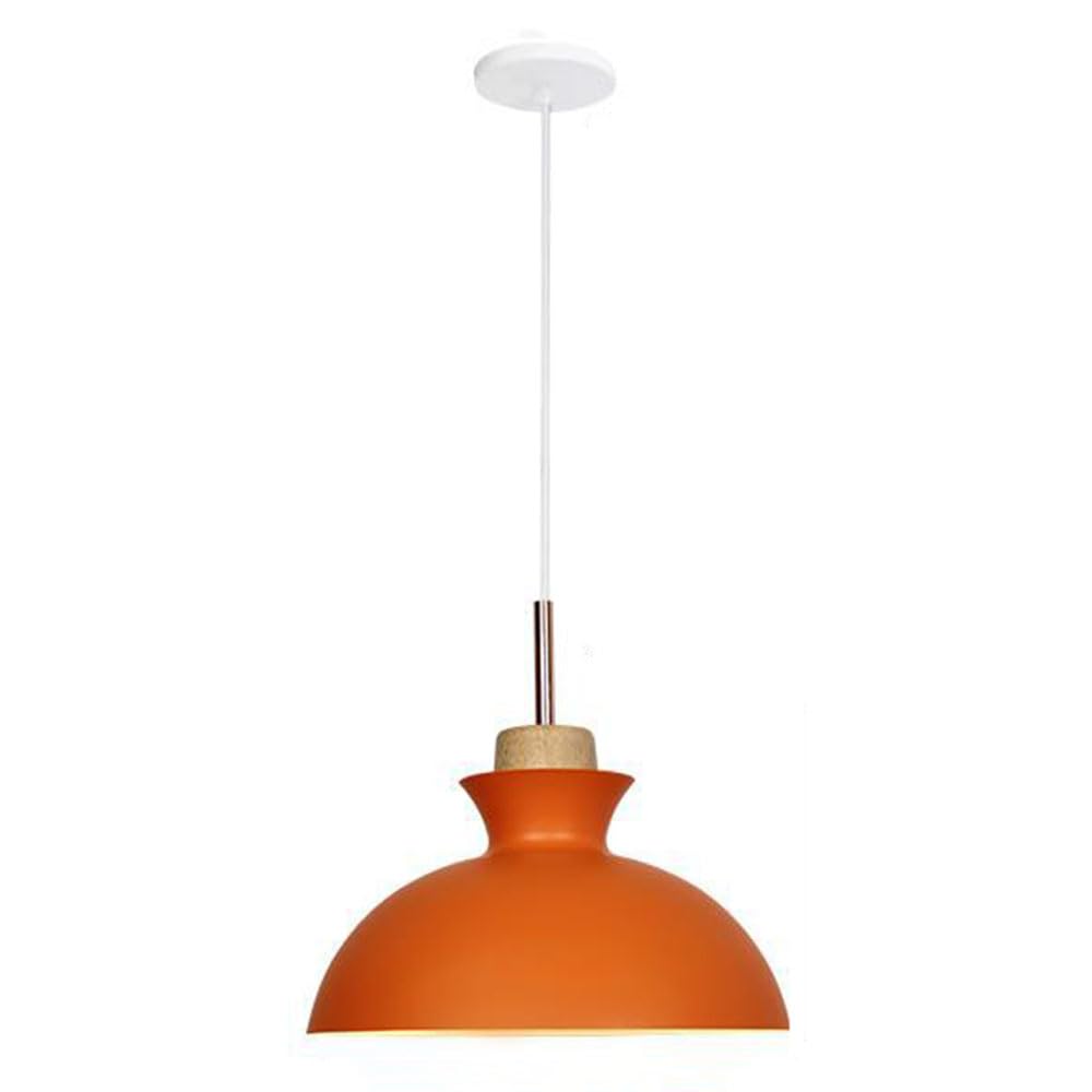 STVDEDG Macaron 11” Dome Pendant Light Nordic with Wood Hanging Lighting Fixtures Colorful Farmhouse Industrial Chandeliers Flush Mount Ceiling Chandelier Shade for Loft Coffee Kitchen Island