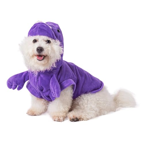Disfraz de dinosaurio morado para perro talla S miniatura 3