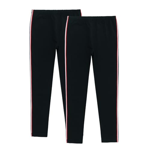 Girls Leggings 2 Pack Black Yoga Pants for Kids Teenage Gym Dance Sports School Pe Trousers(Black/Black,15-16)