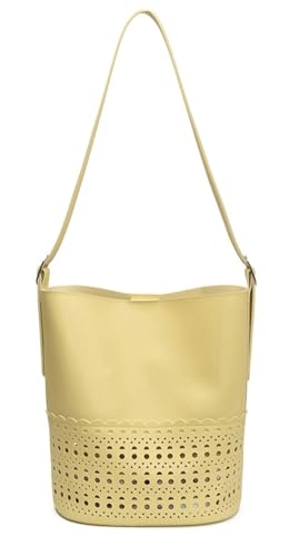 2 Pcs Hollowed Bucket Bags Women Trendy PU Leather Hobo Underarm Shoulder Bag Crossbody Purse Beach Travel Tote Handbag