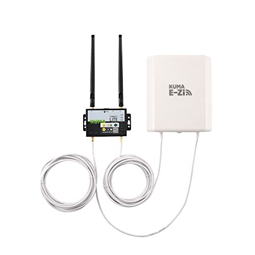 Router 4G KUMA Connect E-Zi con Ranura SIM desbloqueada - Router WiFi portátil de 150 Mbps con Antena Exterior para casa Caravana Fija Autocaravana - Kit de Hotspot de Internet móvil LTE 12vDC/240vAC