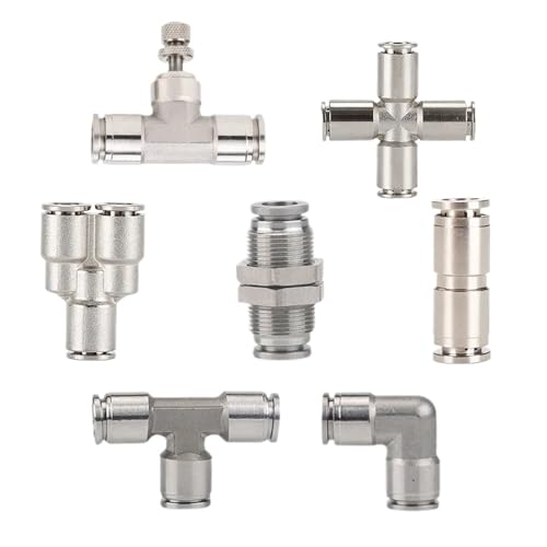 Conector rápido neumático de 12mm, acoplamiento push in de acero inoxidable anticorrosión 2