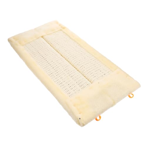 GRIRIW 壁掛けスクラッチ 猫引っ掻き スクラッチャー 猫ケージ 室内猫用爪とぎ 猫のコンドミニアム サイザル猫の爪とぎマット ペットのスクラッチボード 木製 Beige