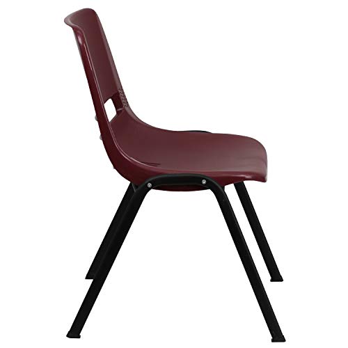 Flash Furniture Hercules Series 880 Lb. Capacity Burgundy Ergonomic Shell Stack Chair With Black Frame #TOP6