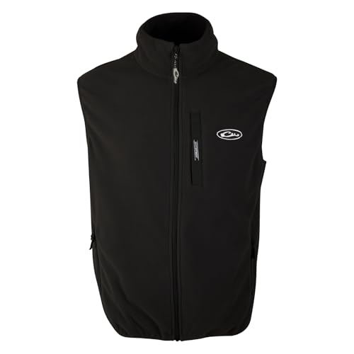 Drake Waterfowl Men's Fleece Durable Moisture-Wicking Lightweight Breathable Casual Outdoor Hiking Vest with Pockets