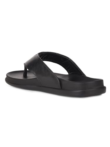 Image of Liberty Healers Leeks-1 Casual Slipper for Women - Black & Tan | Casual Slip-on Slippers Footwear | Lightweight, Comfortale Insole - Suitable for Outdoor, Monsoon & Rainy Season Footwear for Ladies