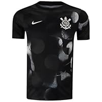 Camisa Corinthians G, Preta com Design Geométrico em Prata, Uniforme Torcedor