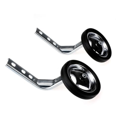 Ruedas de Entrenamiento Ajustables y Resistentes Abaodam para Bicicleta, Estabilizadores de Acero para Equilibrio en Bicicleta, Color Negro y Plata miniatura 1