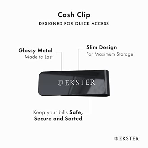 Ekster Money Clip | Portable Money Clips for Men and Women | Slim Cash Money Clamp & Card Metal Holder Clamp | Men's Modern Clip Holders for Leather Wallet