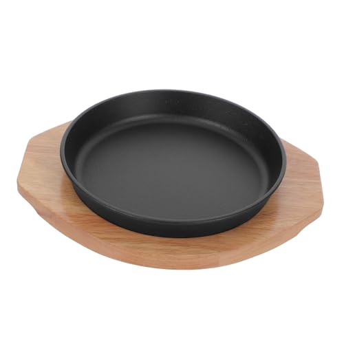 Cabilock Plancha Redonda para Carne y Verduras con Base de Parrilla Interior para Uso Hogar y Retención de Calor y Diseño Espacio
