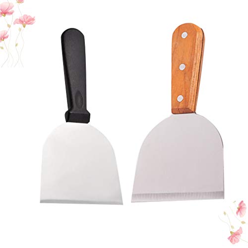 2 Unidades Espátula De Panqueca De Aço Inoxidável Espátula De Raspador Virador De Espátula De Panque