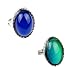 Carykon 2 PCS Oval Mood Ring Simple Style Adjustable Finger Ring for Lovers Friends-One Size fits All (Classic)